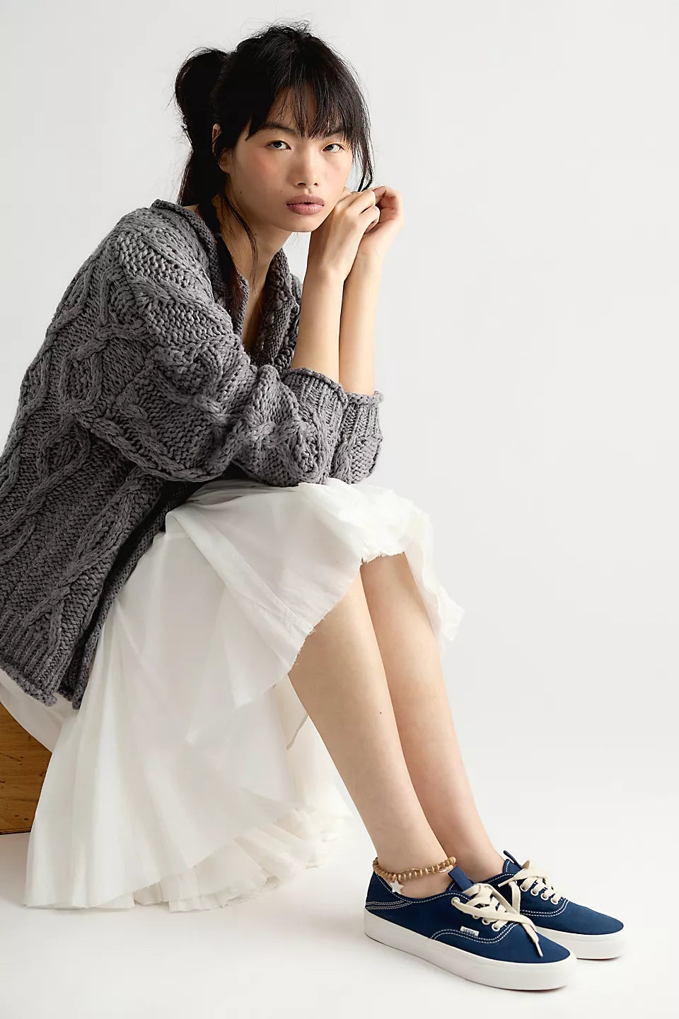 opal cardigan in steel grey