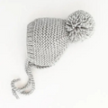 garter stitch baby bonnet - ice grey