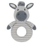 knit baby rattle - zac zebra