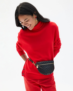 petite fanny in woven zig zag - black