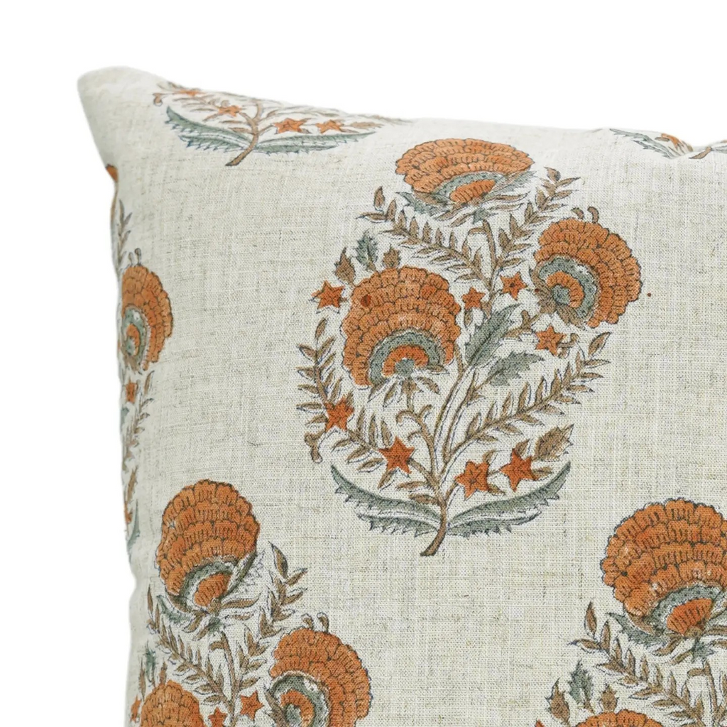 bohemian block print 20 x 20 pillow - marigold
