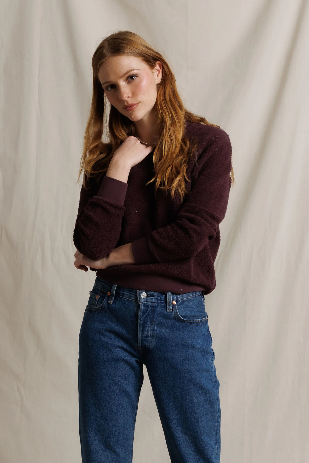 ziggy inside out fleece in cherry lacquer