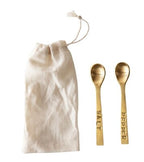 S + P brass spoon set