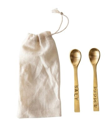 S + P brass spoon set